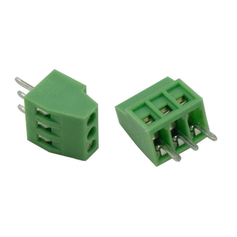 bnafes 3-Pin 2.54mm Pitch 150V 6A PCB Mount Screw Terminal Block Connector - (25 Pcs) - Image 2